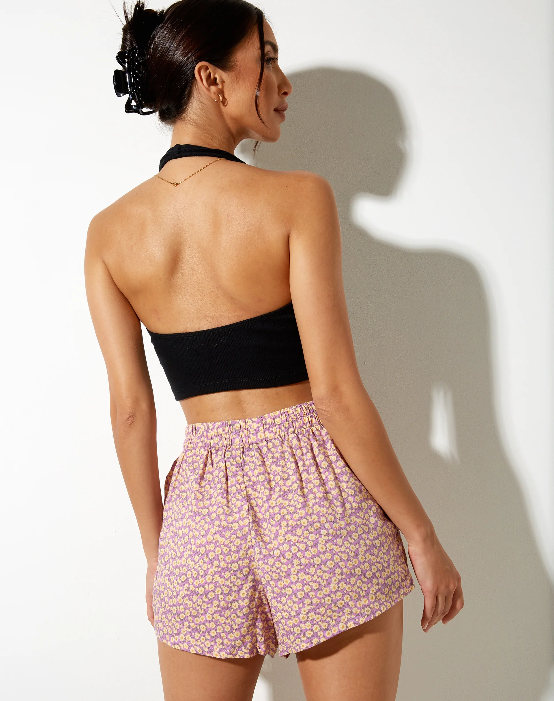 Maisy Shorts in Flower Fun Lilac Lemon - Image 2