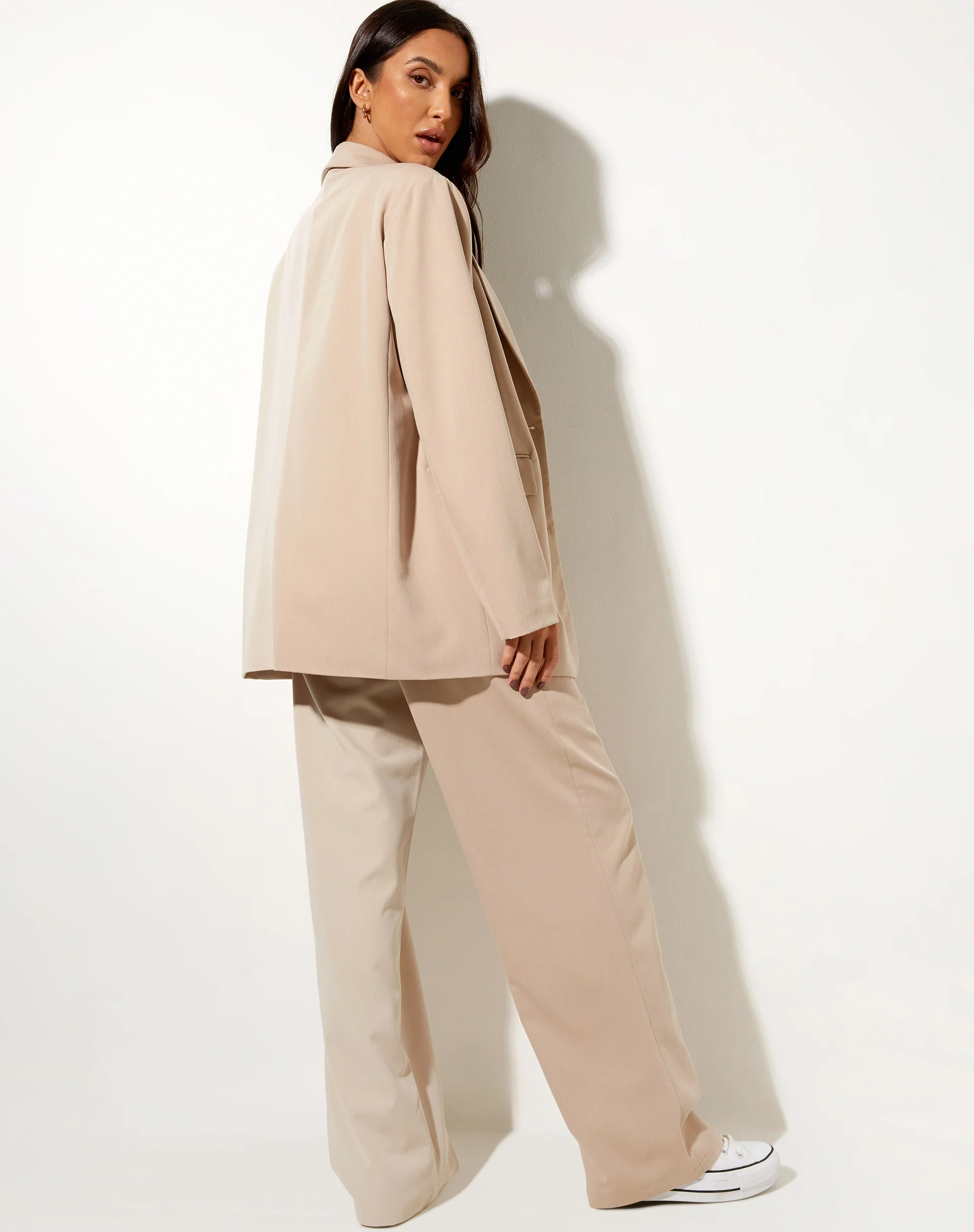 Maiwa Blazer in Contrast Tan and Beige - Image 4