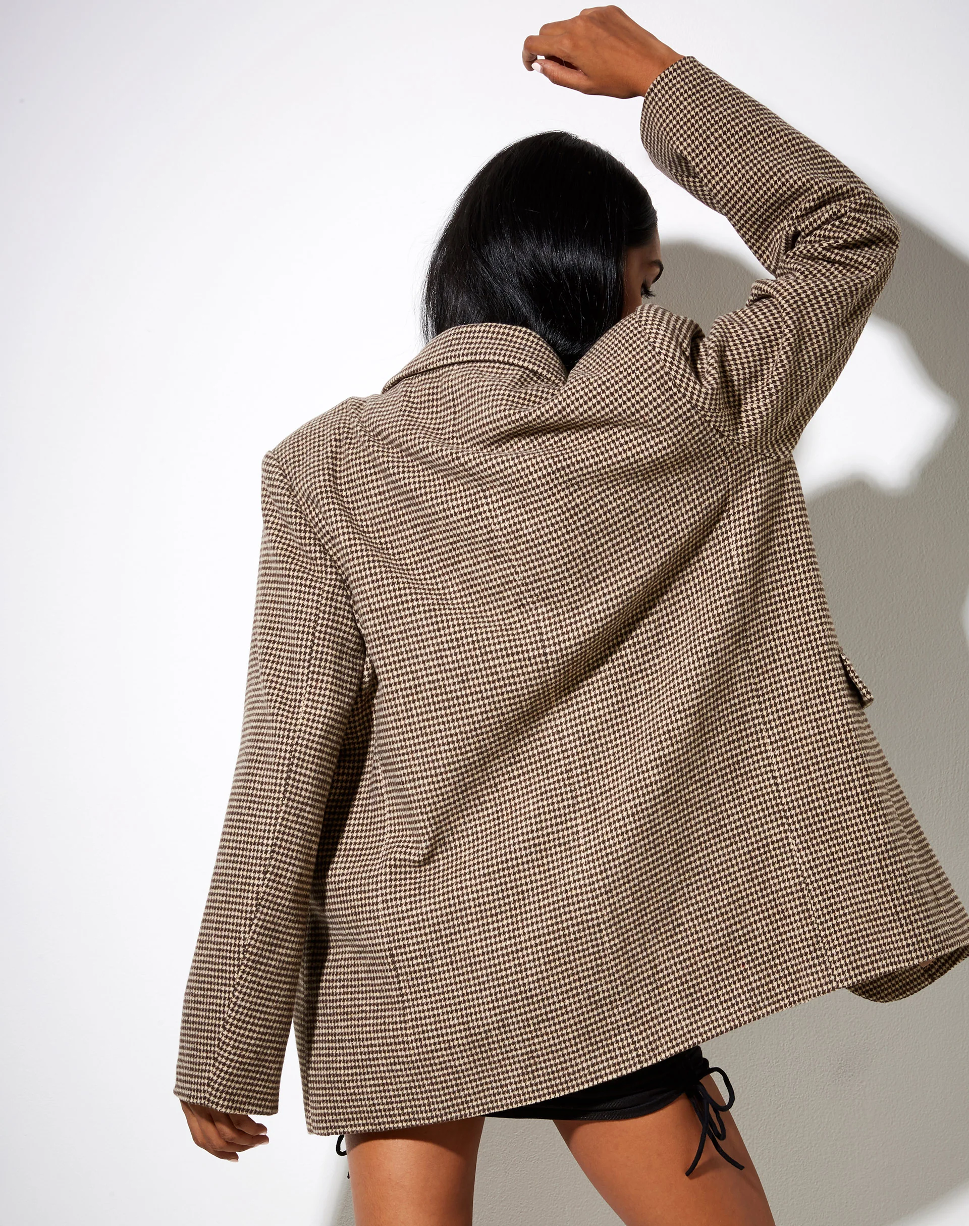 Maiwa Blazer in Houndstooth Brown - Image 2