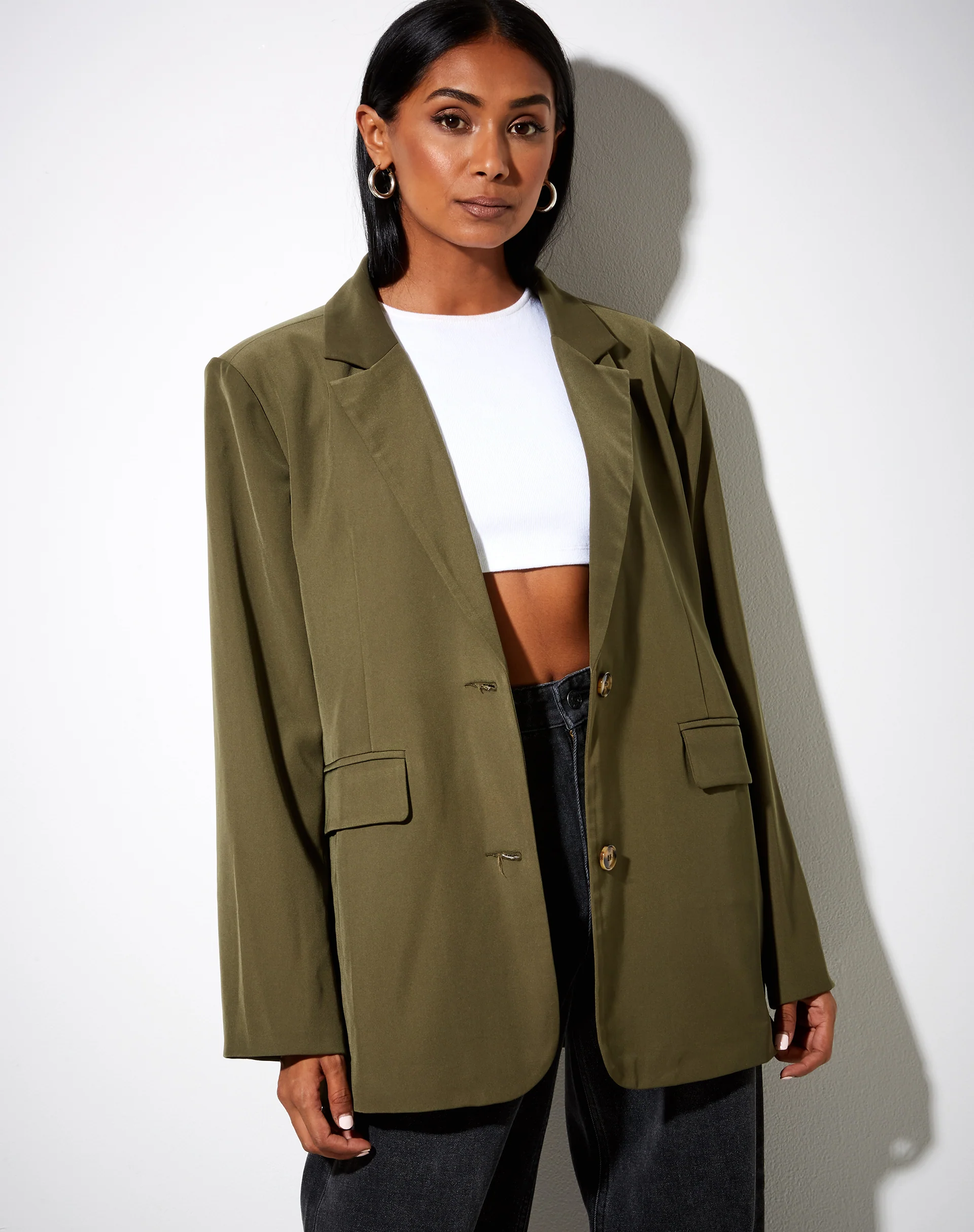 Maiwa Blazer in Khaki - Image 2