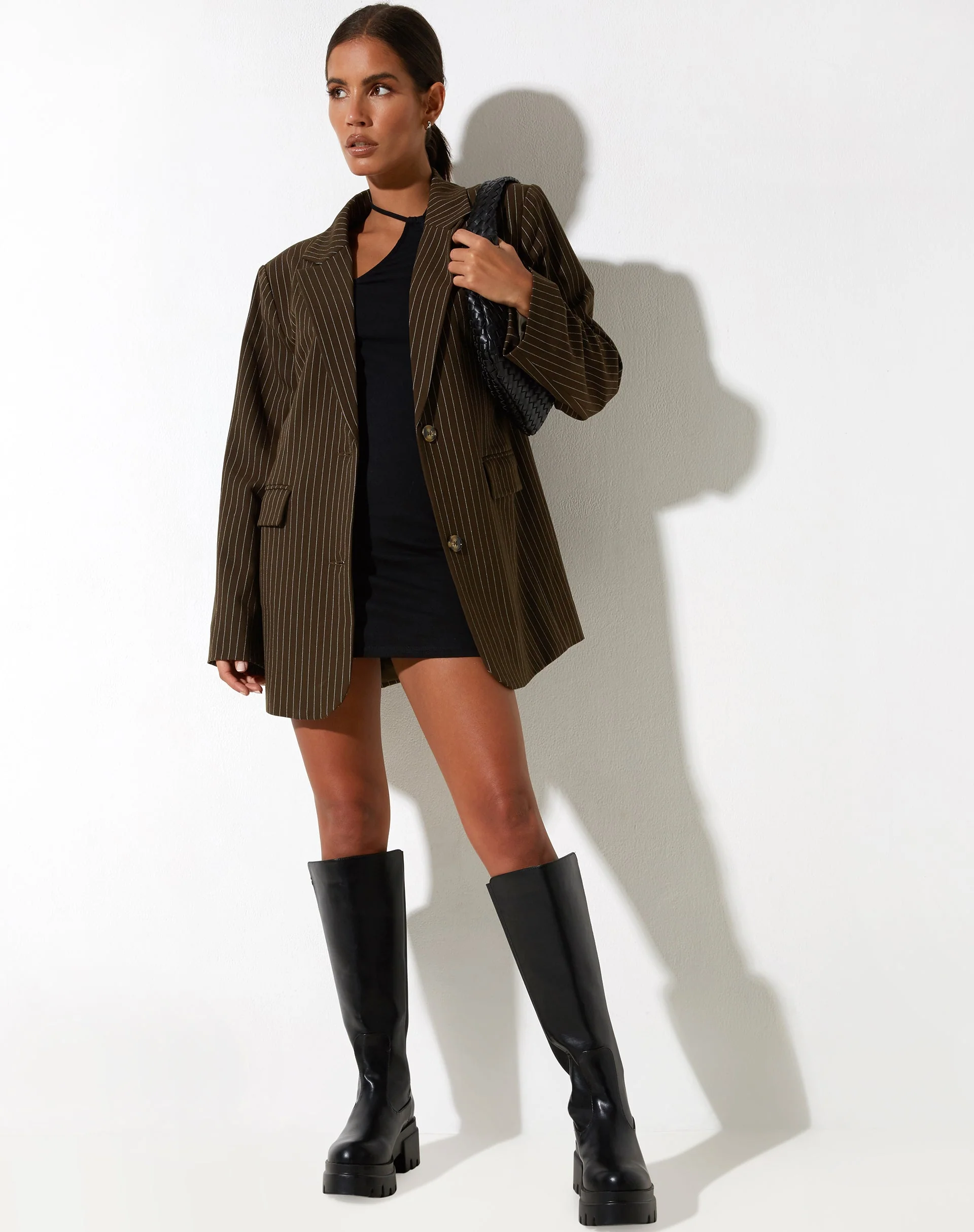 Maiwa Blazer in Pinstripe Brown - Image 4