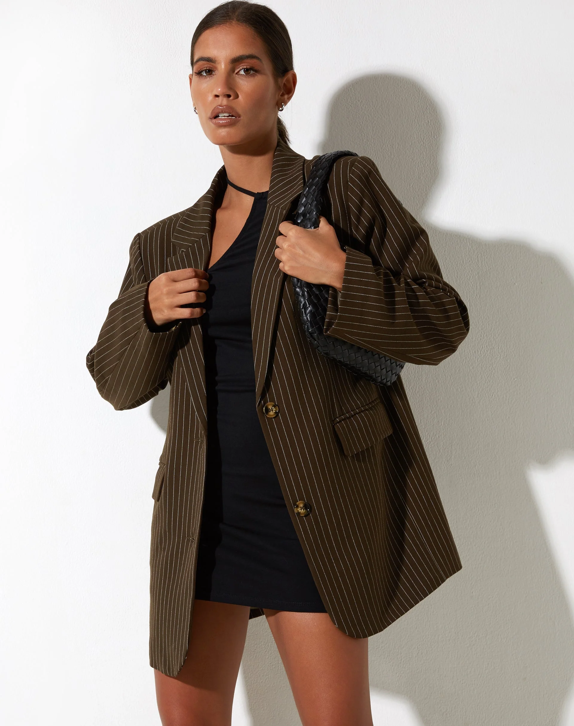 Maiwa Blazer in Pinstripe Brown - Image 5