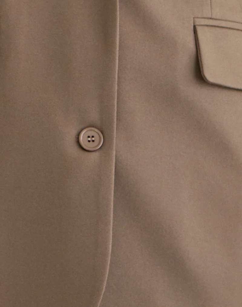 Maiwa Blazer in Textured Tailoring Beige - Image 6