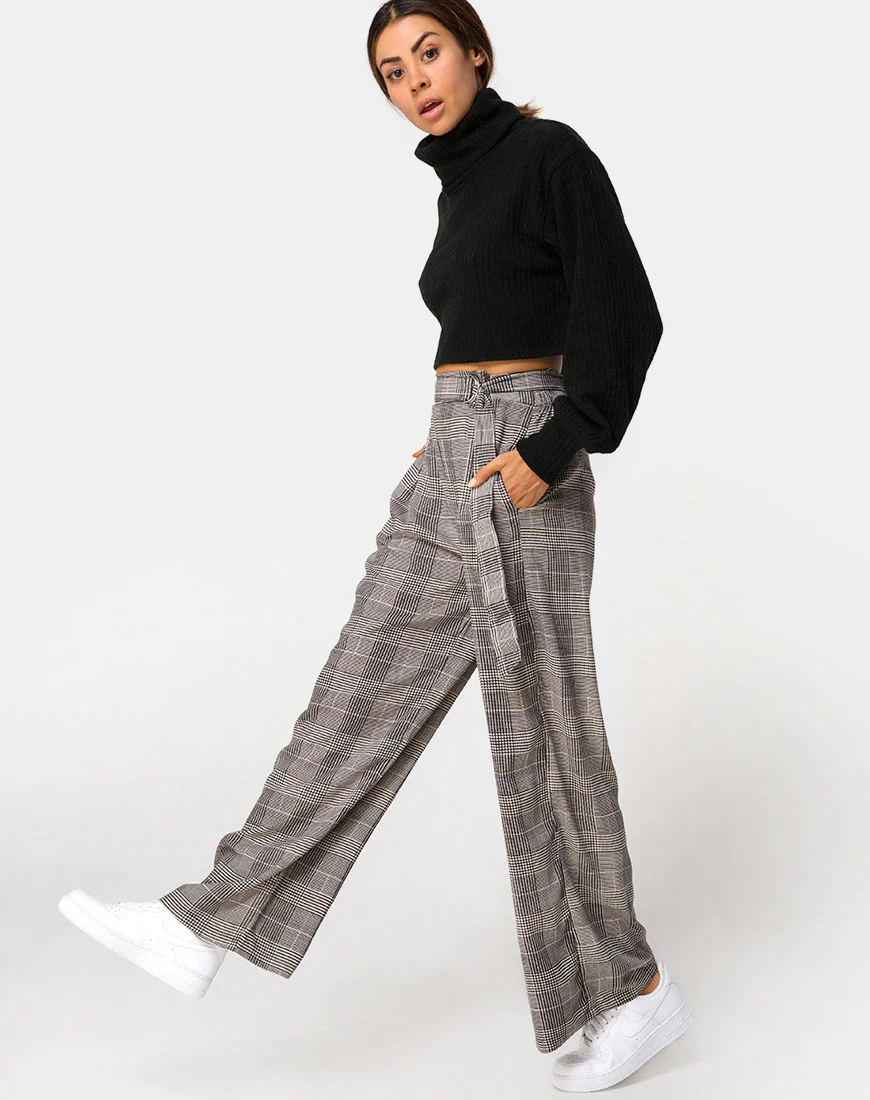 Majustie Highwaist Trouser in Charles Check Grey - Image 3