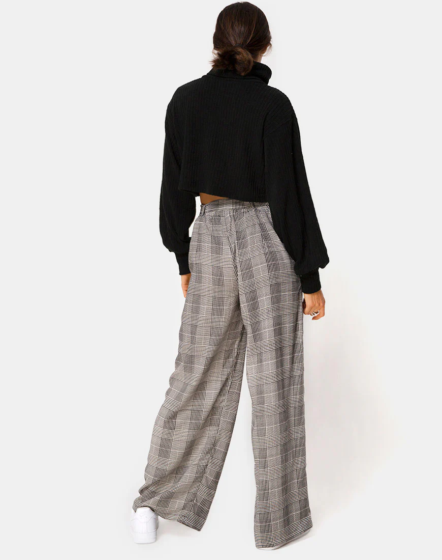 Majustie Highwaist Trouser in Charles Check Grey - Image 4
