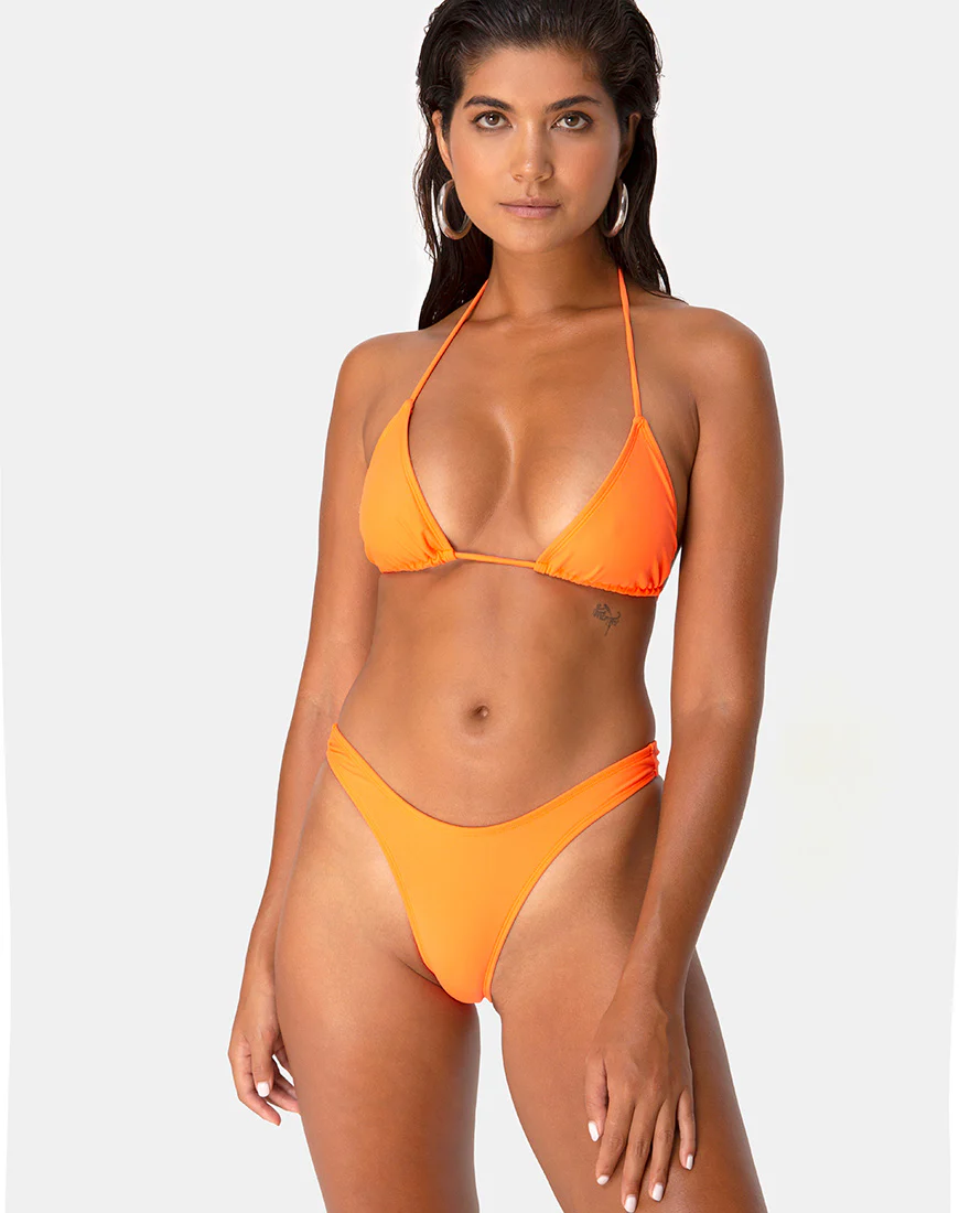 Makida Bikini Bottom in Matte Orange - Image 3