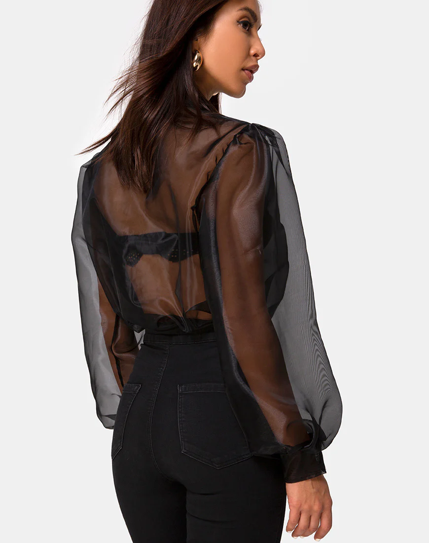 Makiza Top in Black Organza - Image 2