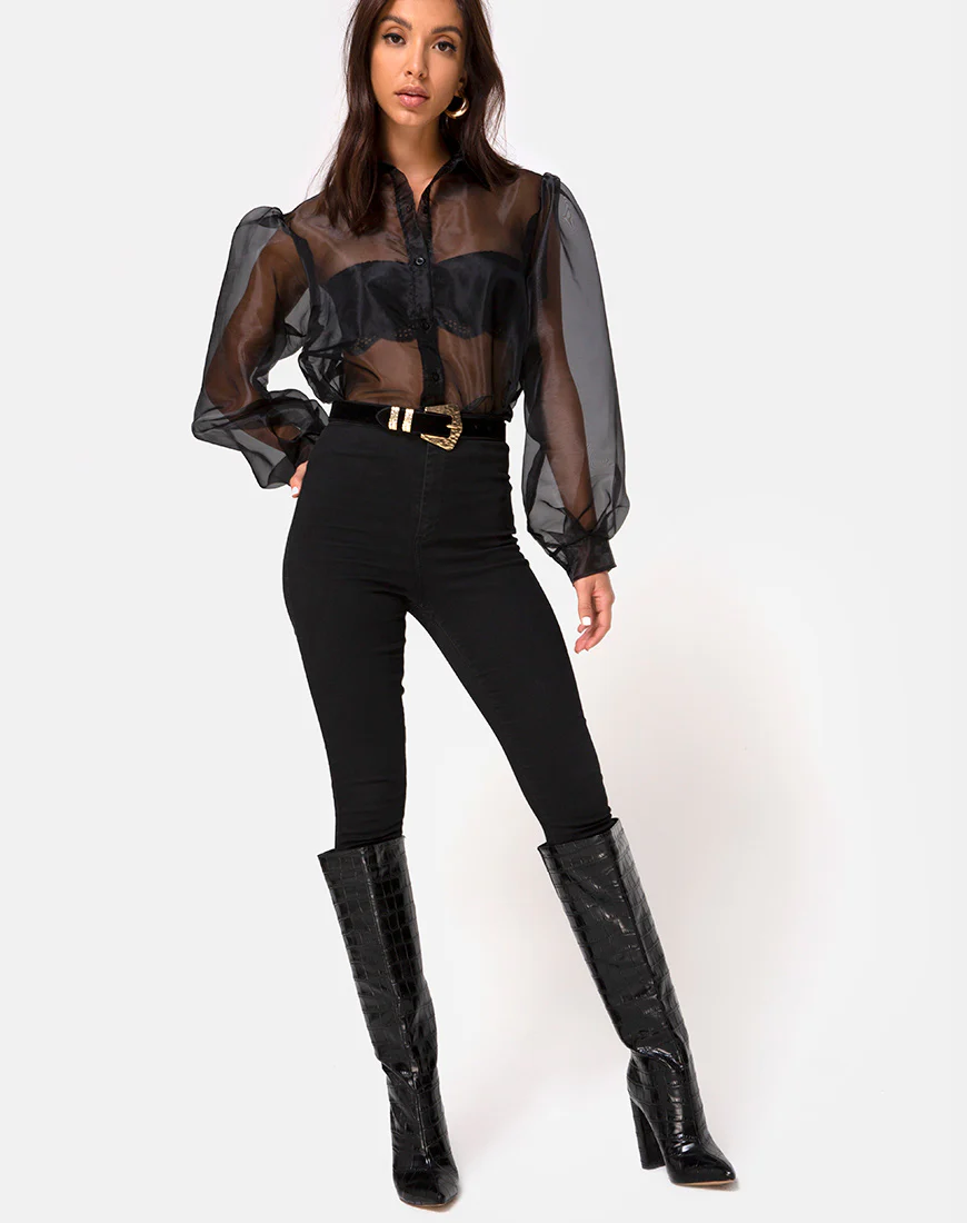 Makiza Top in Black Organza - Image 3