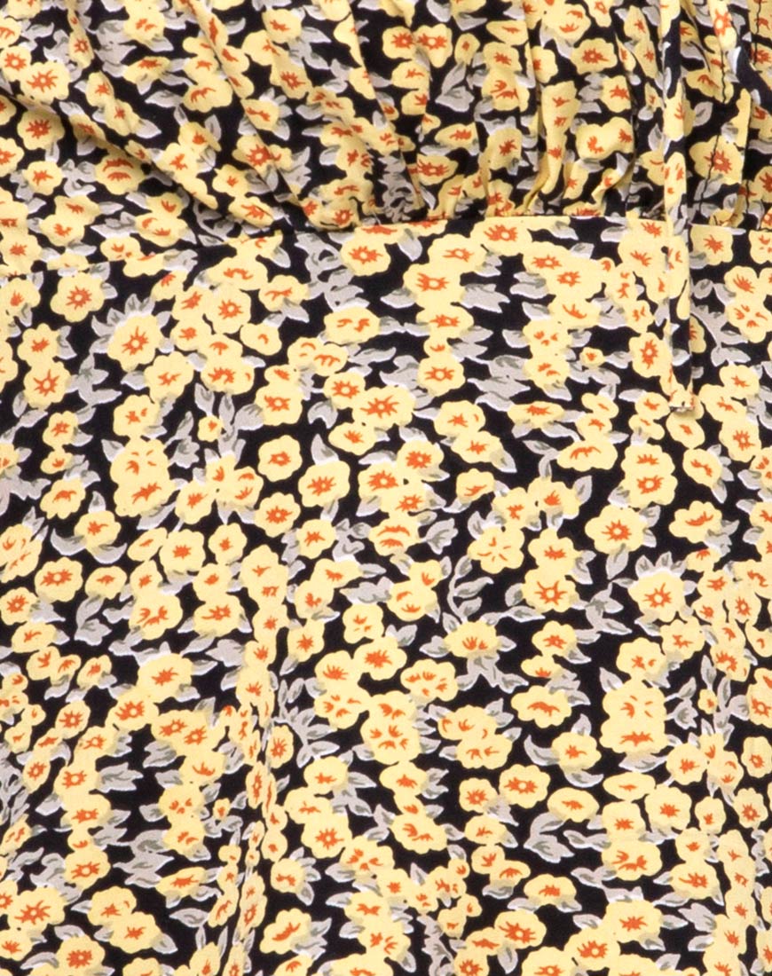 Mala Slip Dress in Mini Bloom Yellow - Image 6