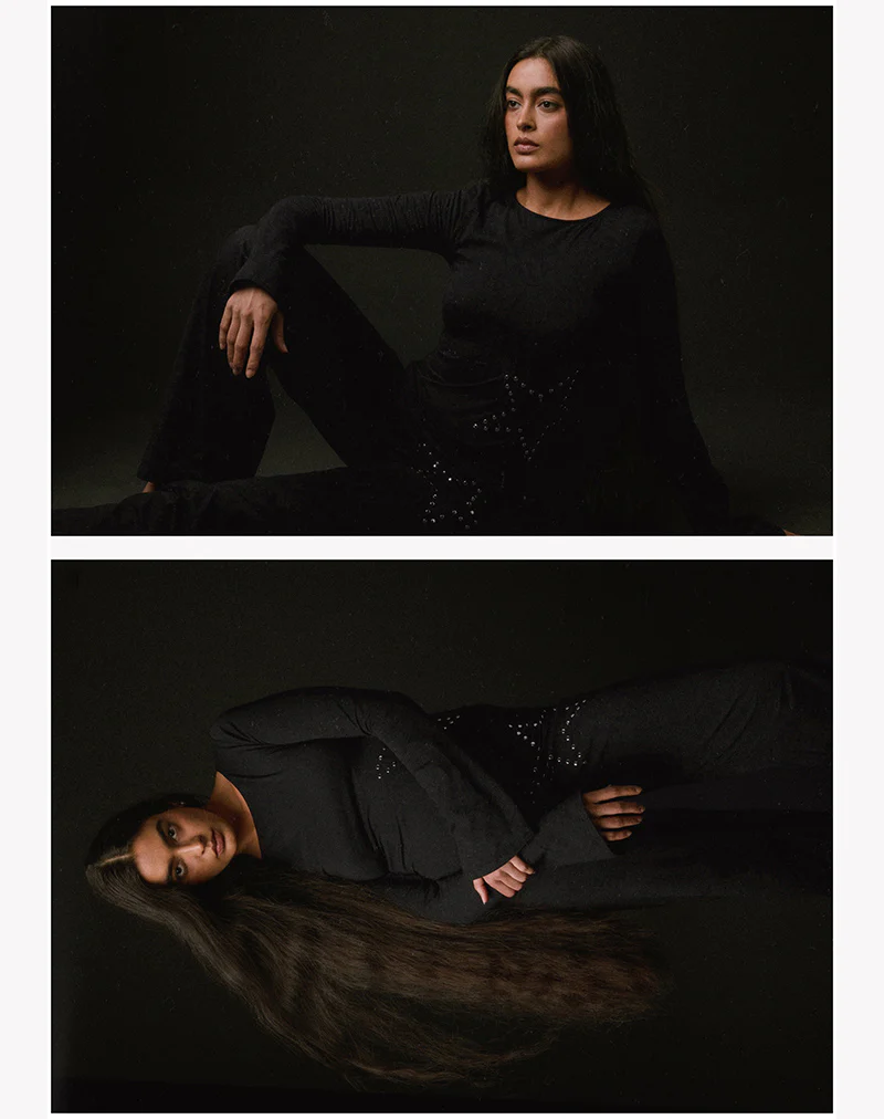 Malakai Long Sleeve Top in Star Stud Black - Image 3