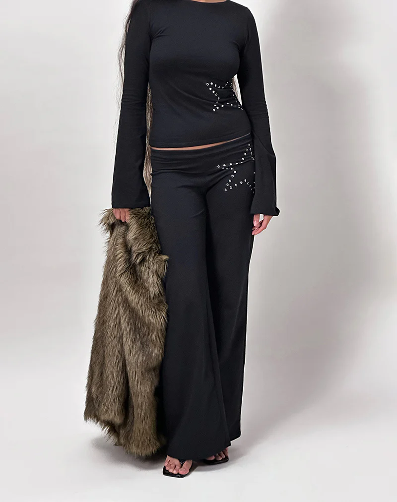 Malakai Long Sleeve Top in Star Stud Black - Image 5