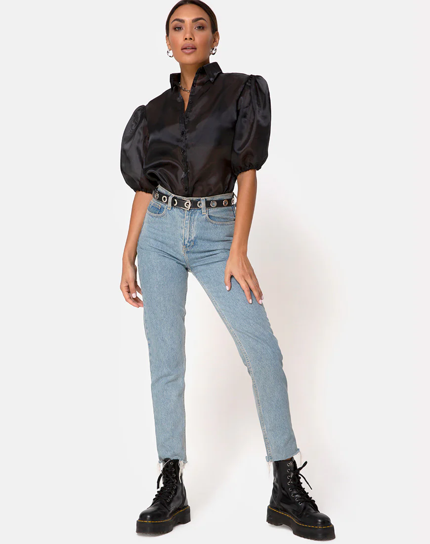 Maloney Blouse in Organza Black - Image 3