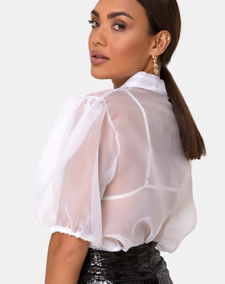 Maloney Blouse in Organza White - Image 2