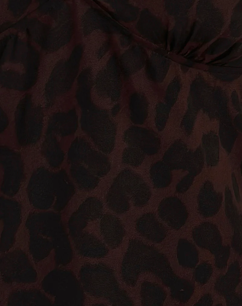 Malory Plunge Top in Oversize Jaguar Brown - Image 6