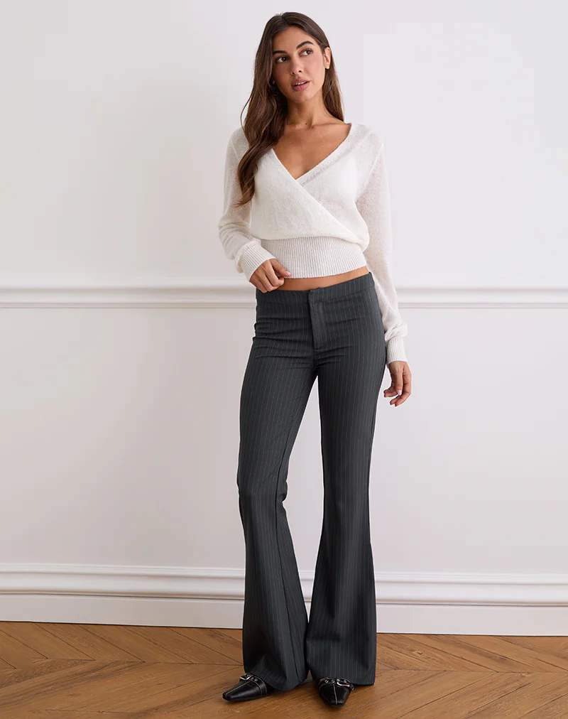 Malvinas Trouser in Tailoring Grey Stripe - Image 2