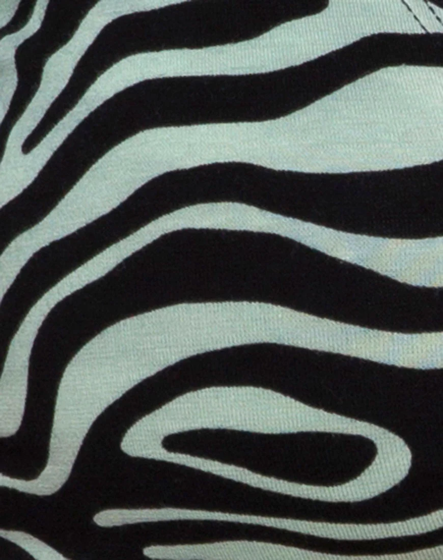Malz Crop Top in Wavey Zebra Mint - Image 8