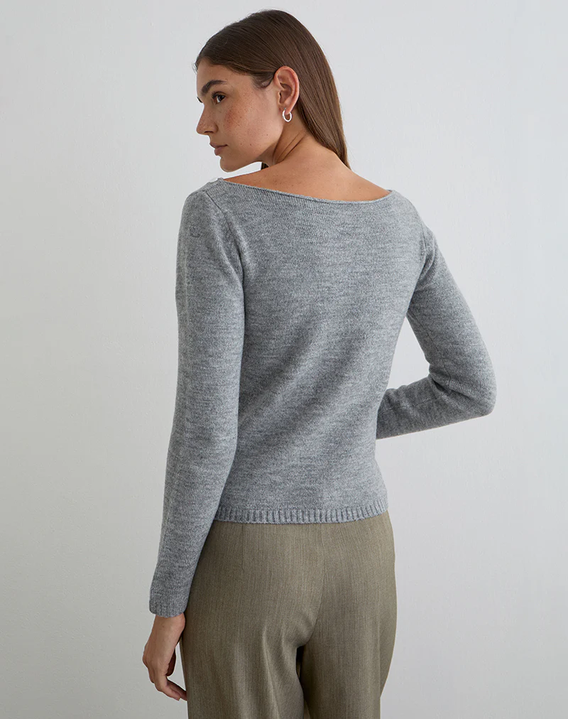 Manahi Jumper in Pearl Knit Grey - Image 4