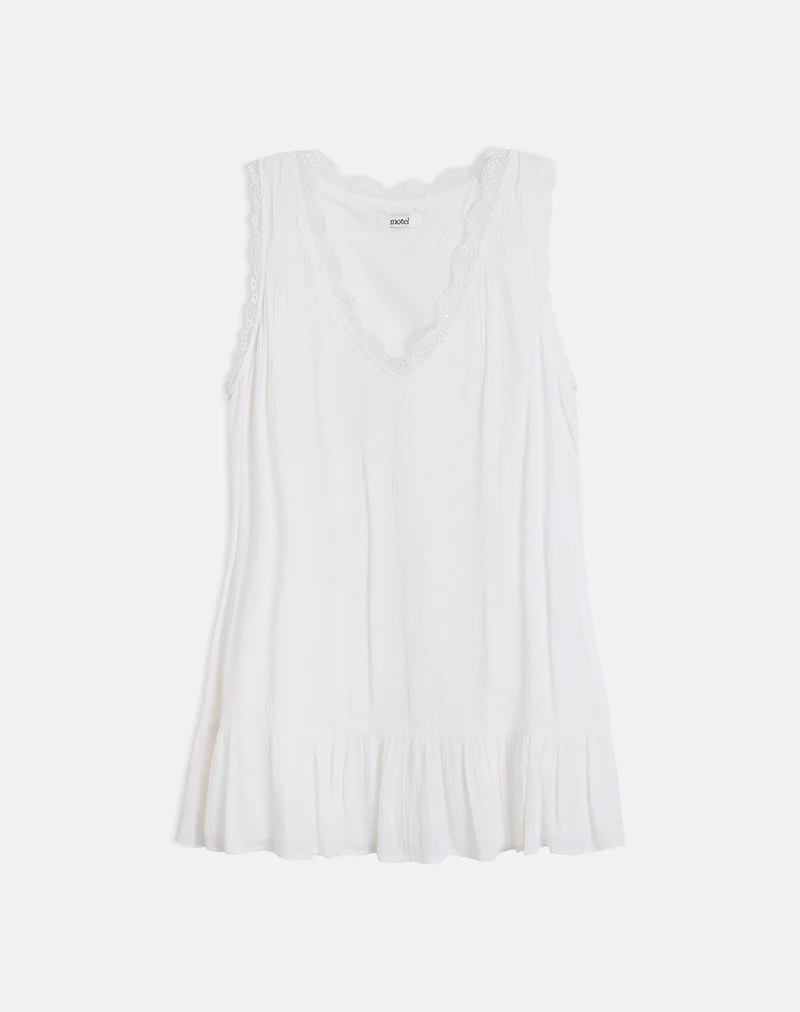 Manika Plunge Babydoll Mini Dress in Rayon White - Image 4