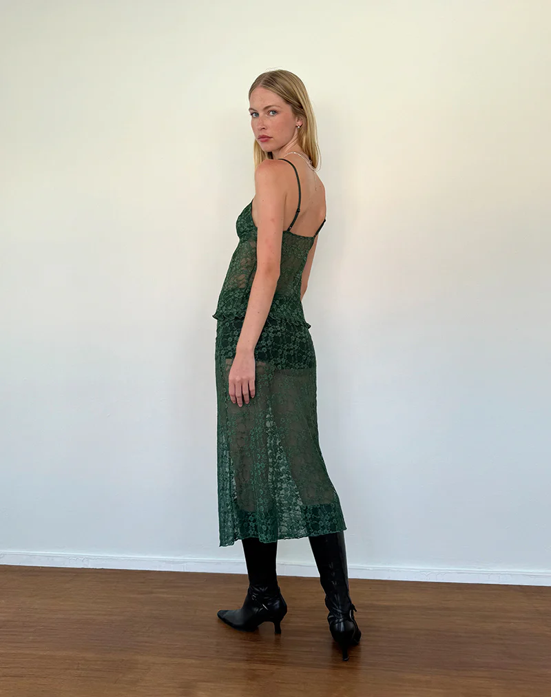 Manora Cami Top in Sage Canina Rose Lace - Image 4