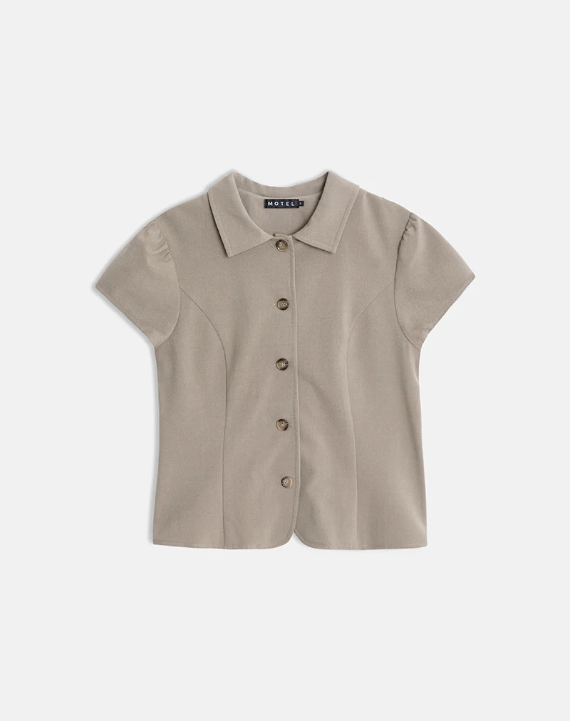 Maorah Blouse in Tailoring Light Taupe - Image 2