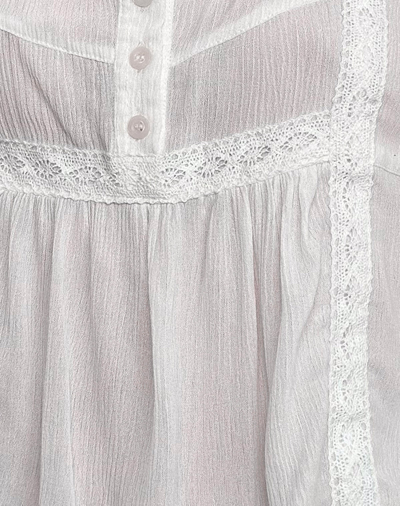 Maple Scoop Neck Peplum Top in Ivory - Image 6