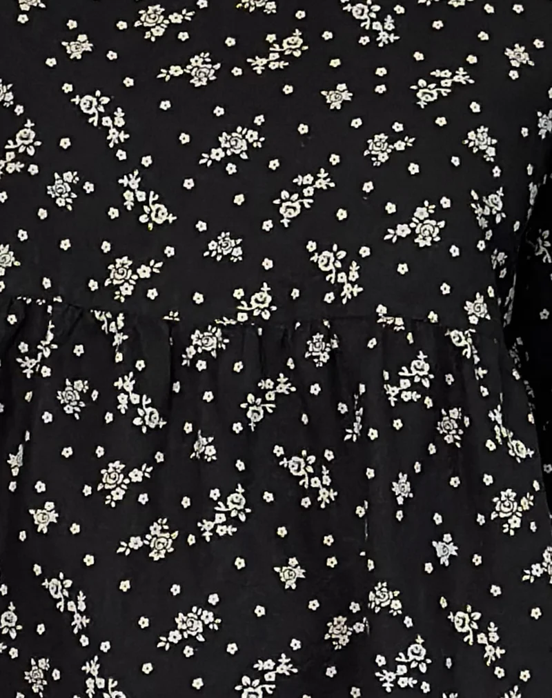 Marate Mini Dress in Floral Land Black - Image 6