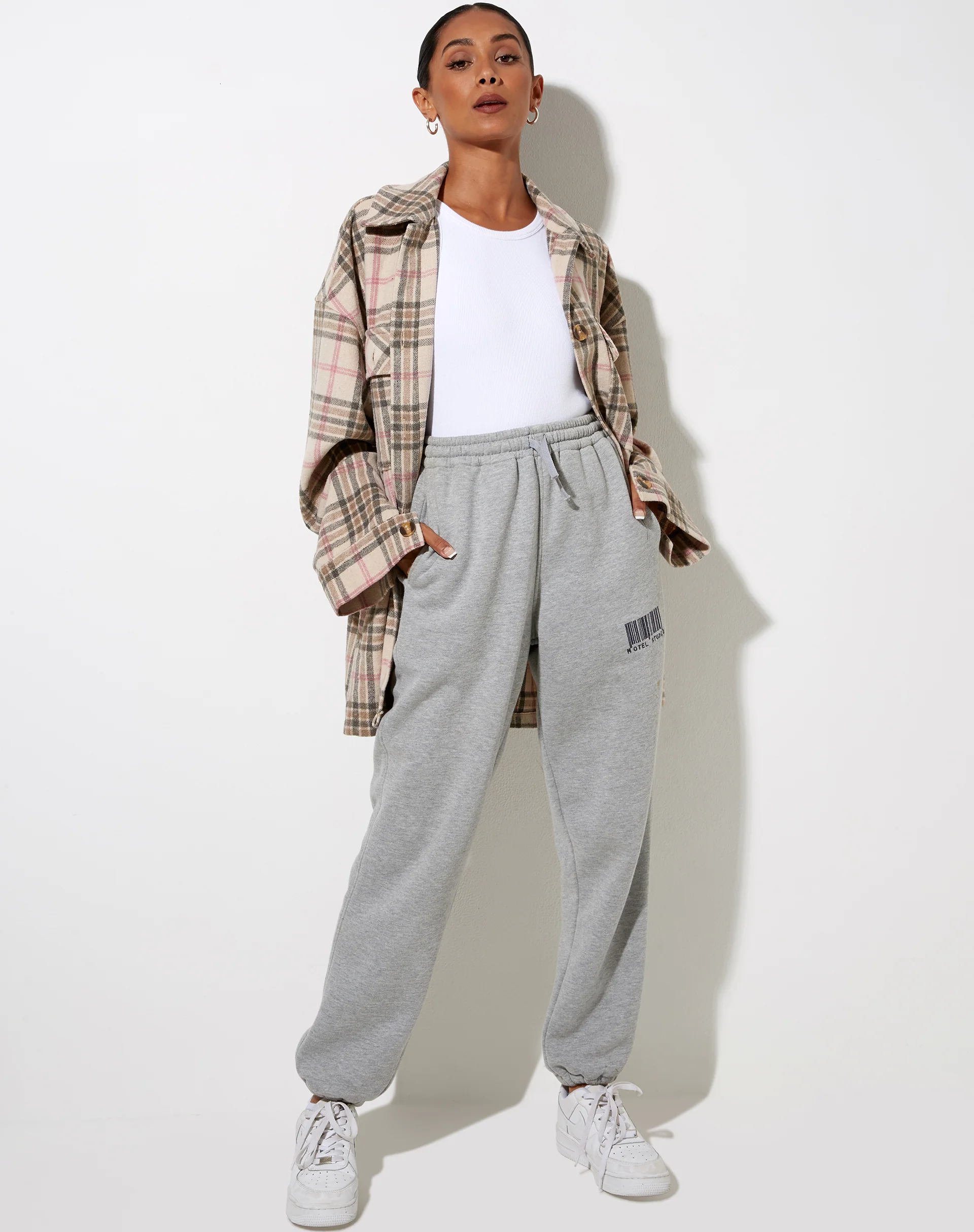 Marcel Shirt in Big Check Pink White Tan - Image 3