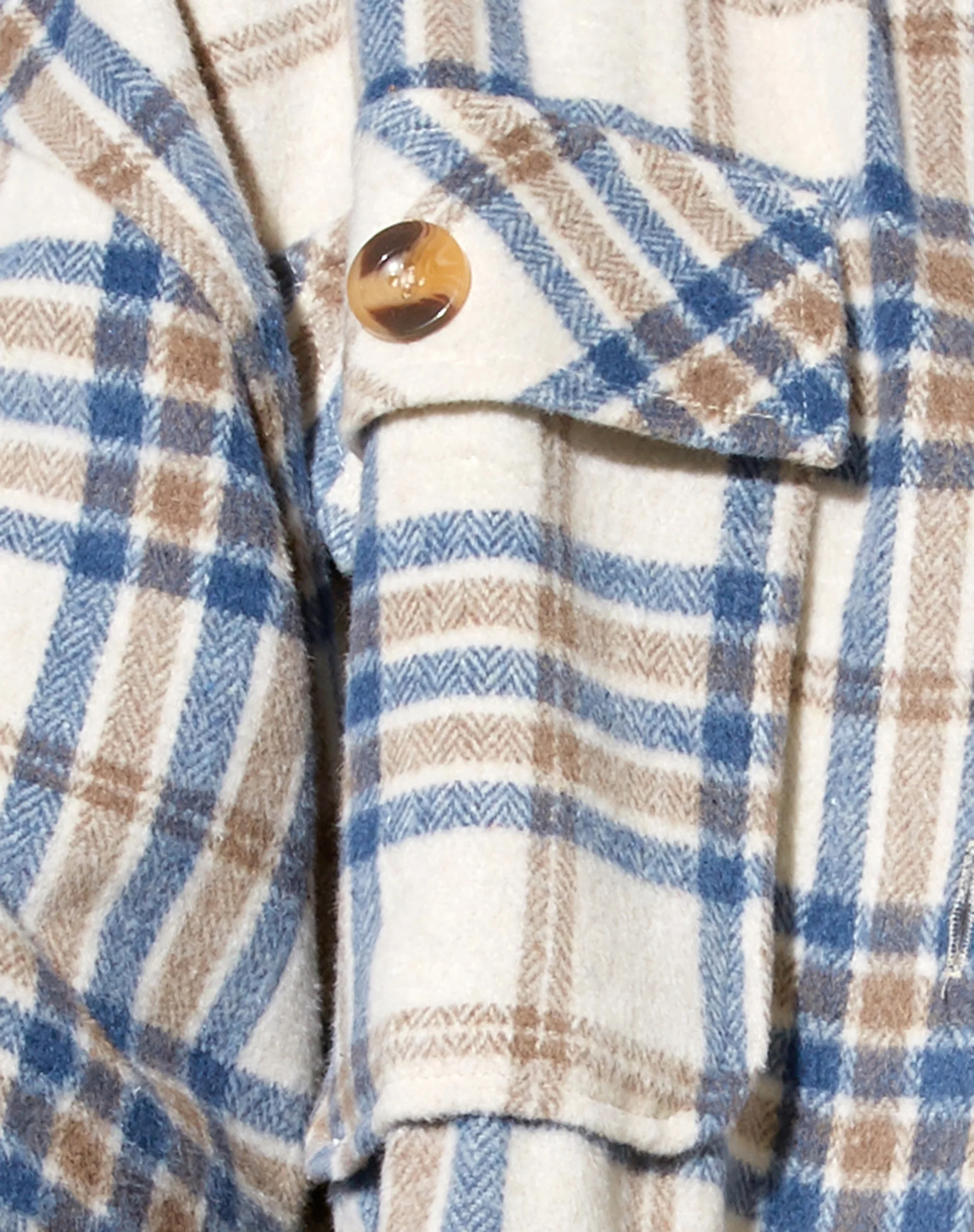 Marcel Shirt in Big Check White Blue Tan - Image 5