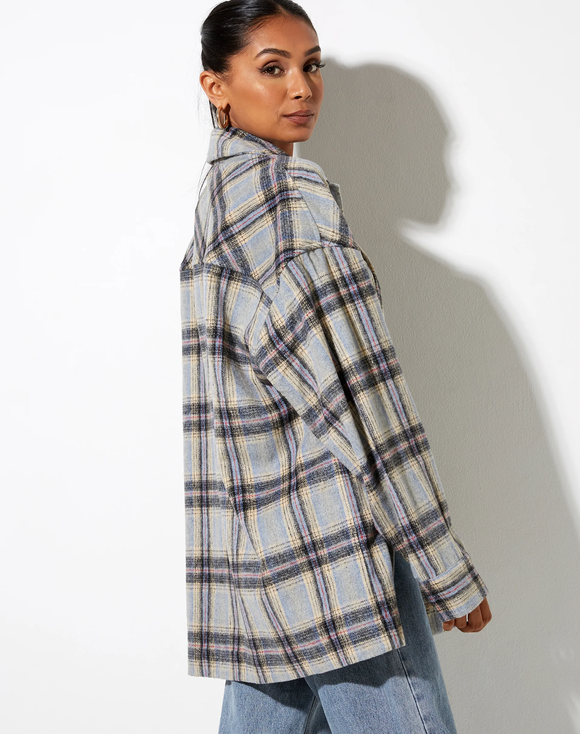 Marcel Shirt in Check Light Blue White Black - Image 2