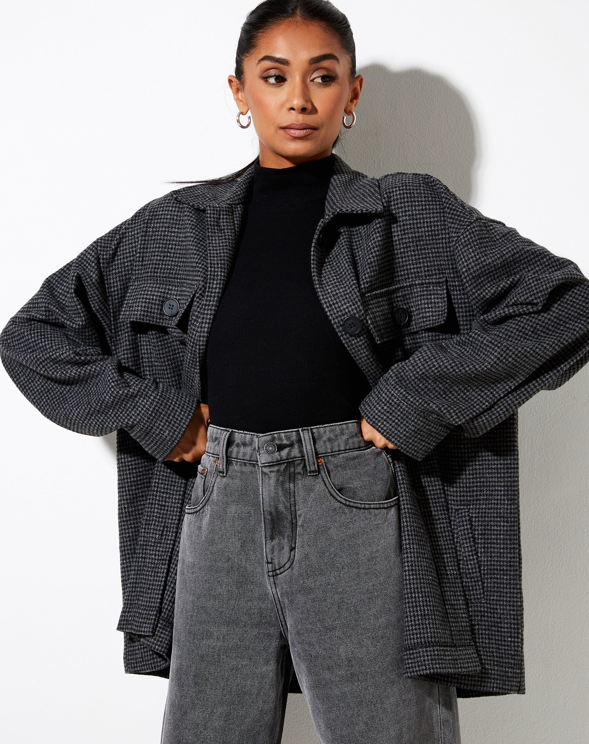 Marcel Shirt in Houndstooth Black - Image 2