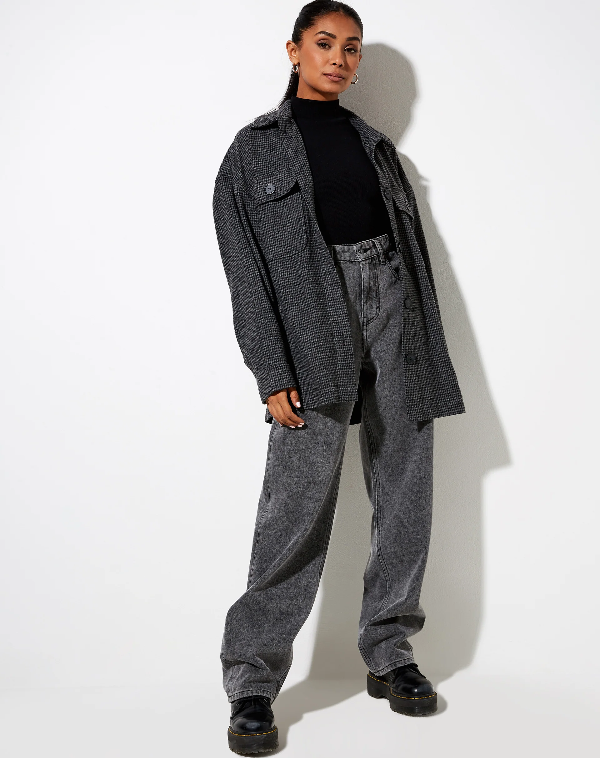 Marcel Shirt in Houndstooth Black - Image 4