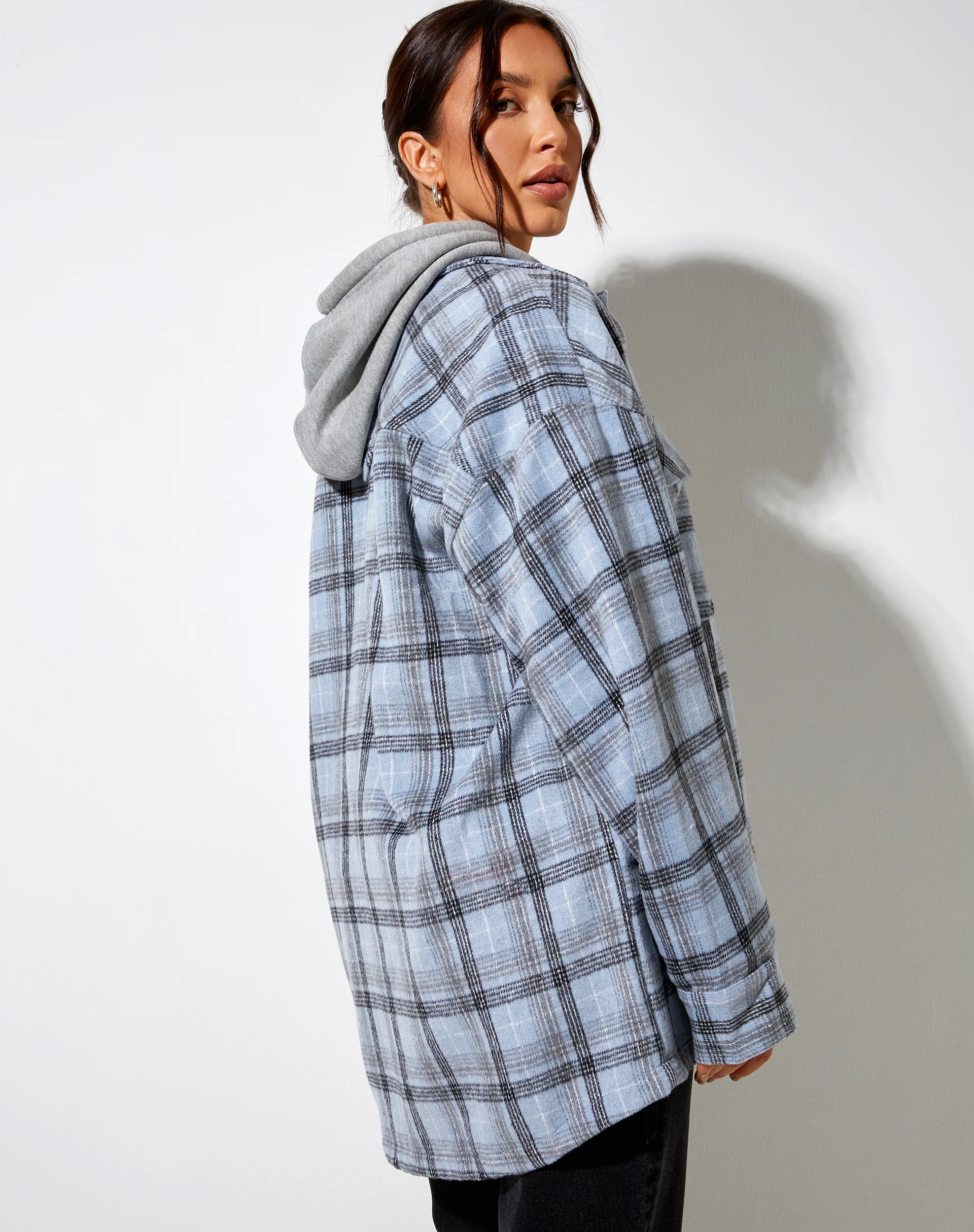 Marcella Shirt in Blue and Black Check - Image 4