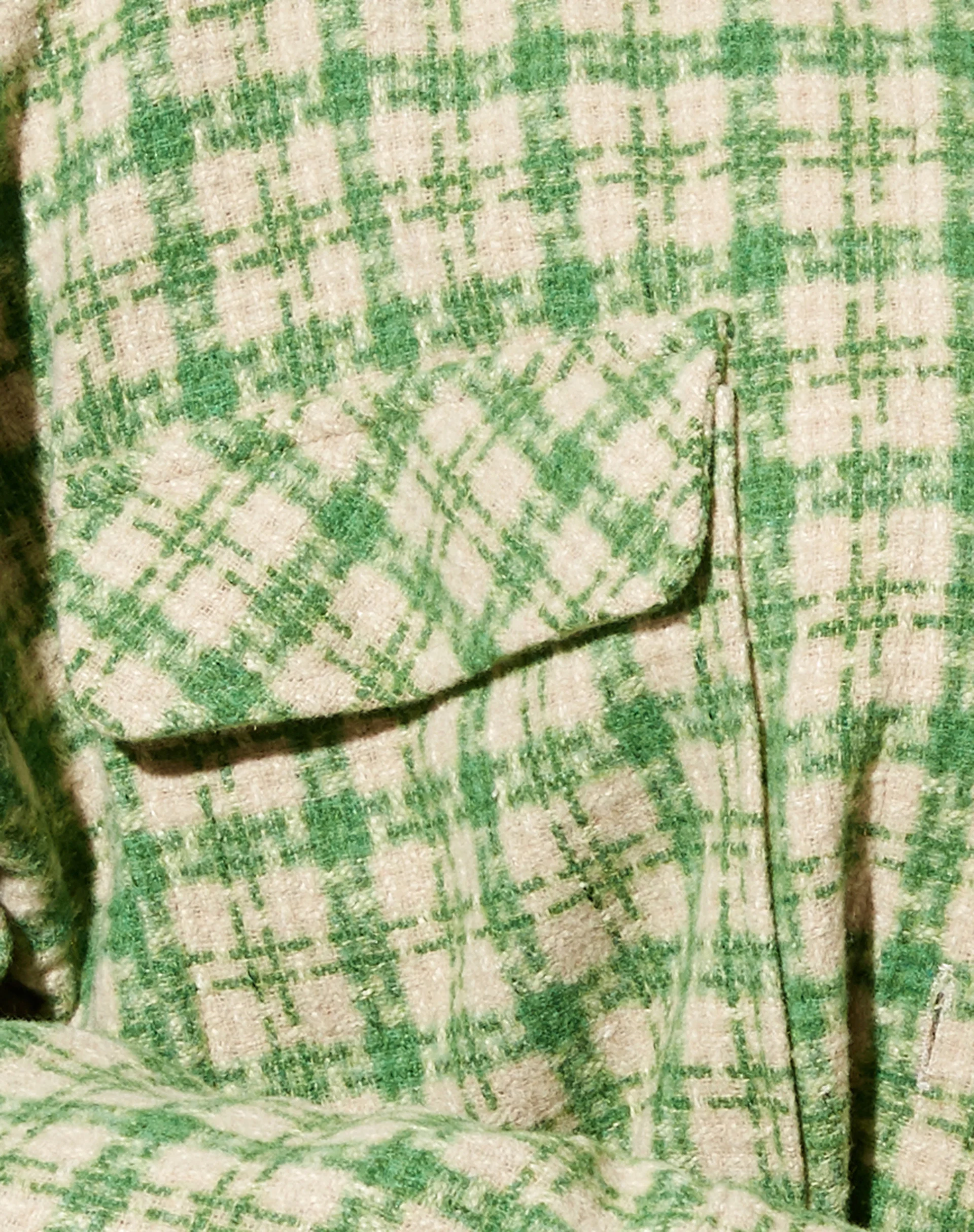 Marcella Shirt in Green and Cream Check - Image 6