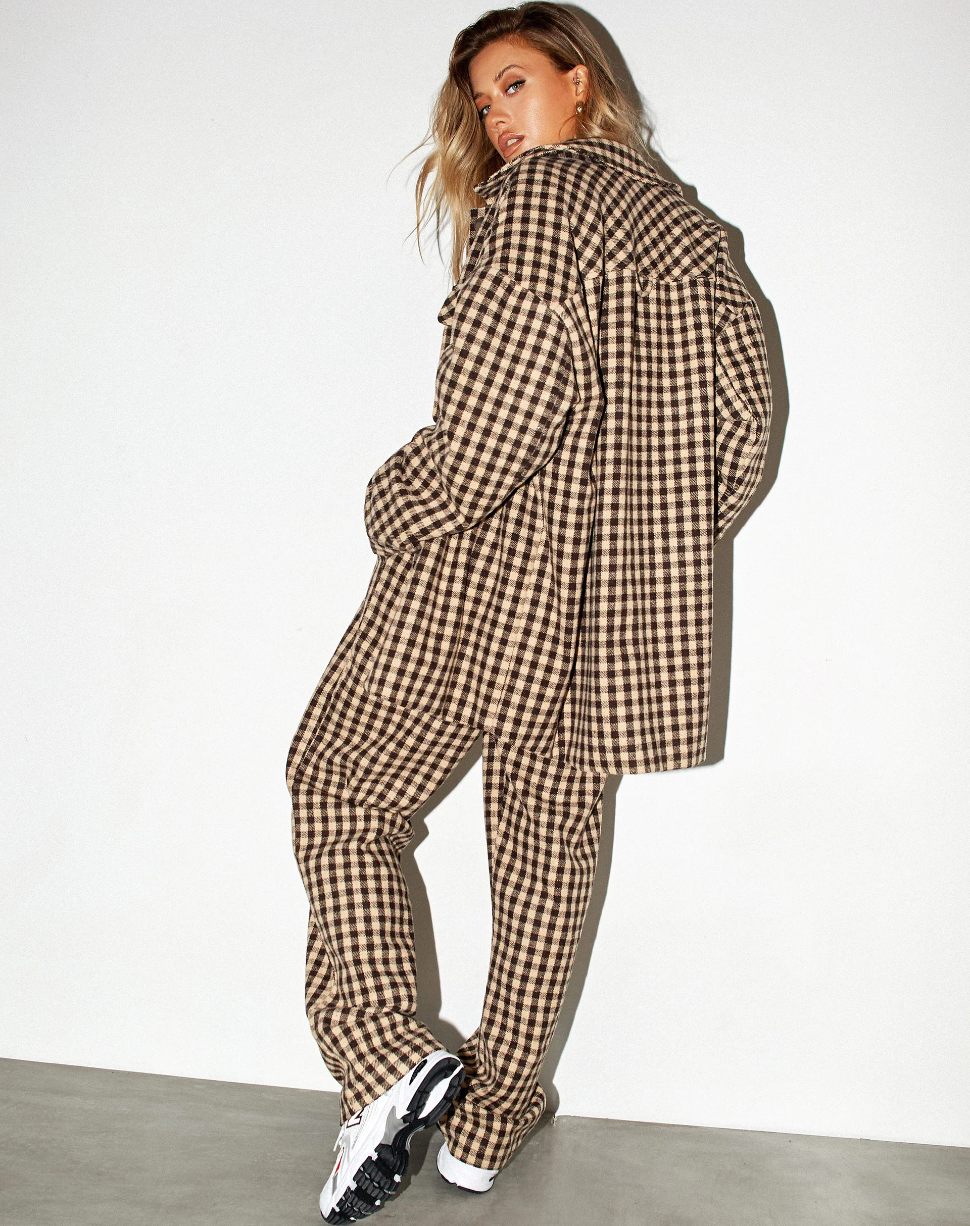 Marcella Shirt in Tan Black Gingham - Image 4