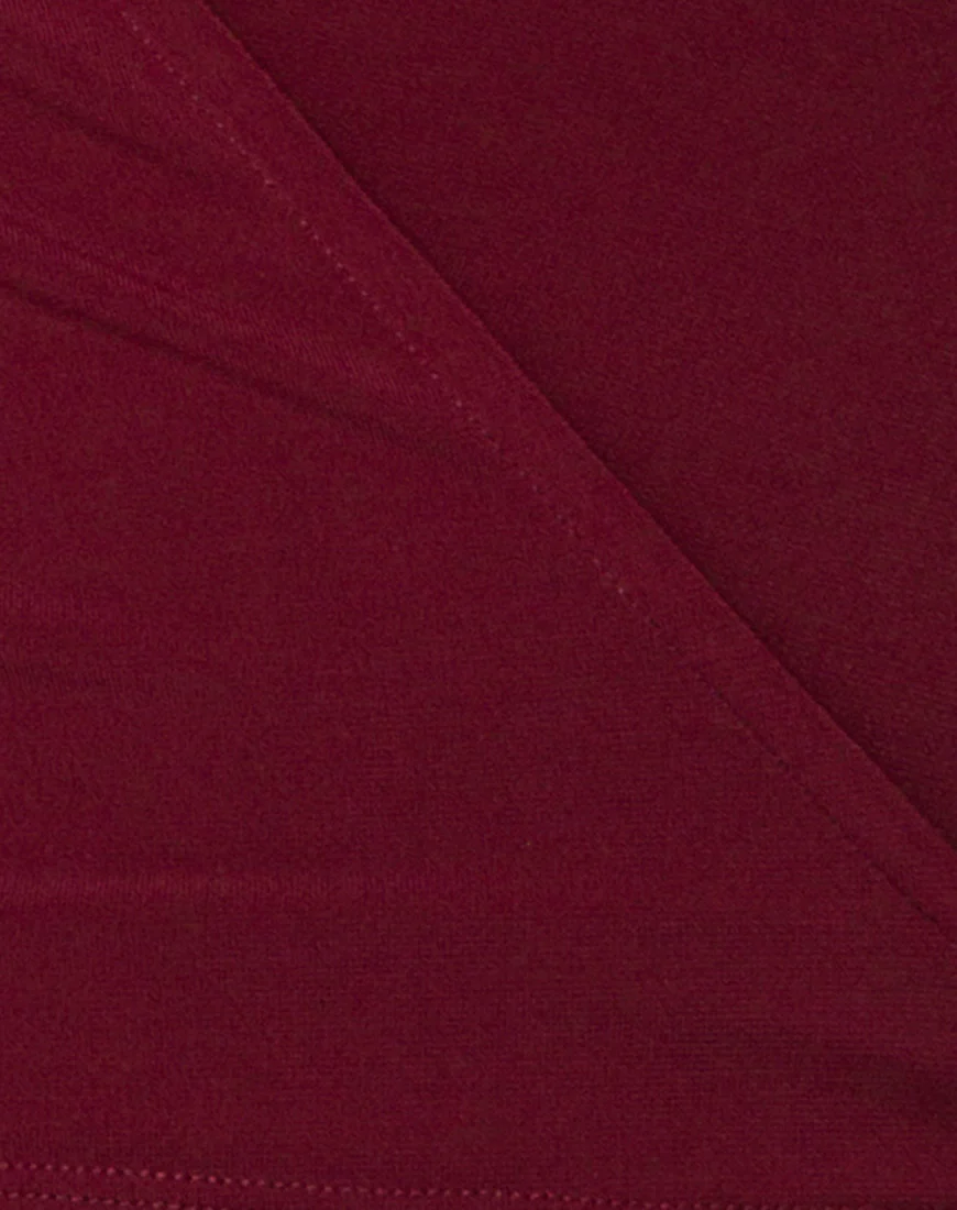 Marche Wrap Top in Burgundy - Image 5