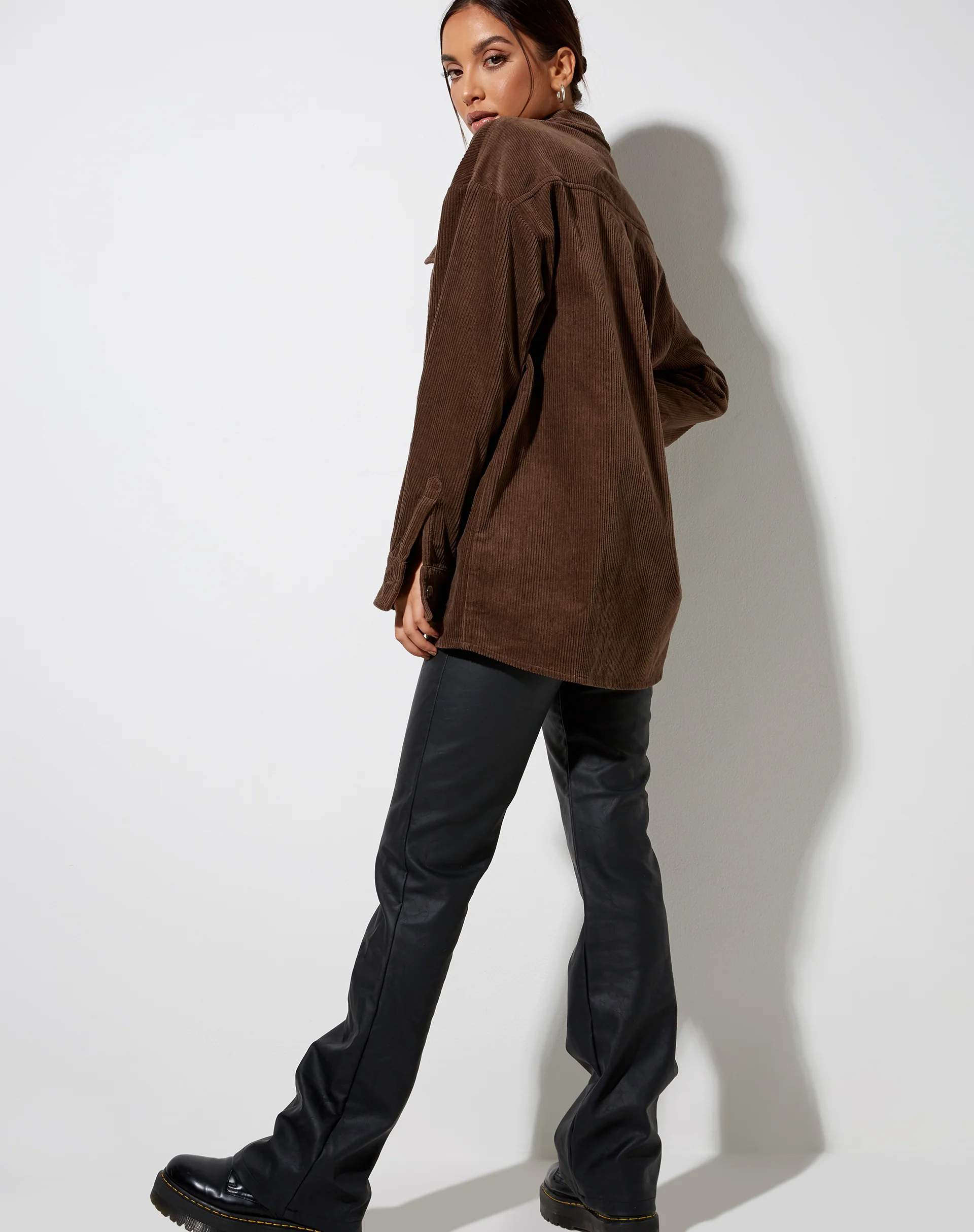 Marcy Shirt in Corduroy Brown - Image 4