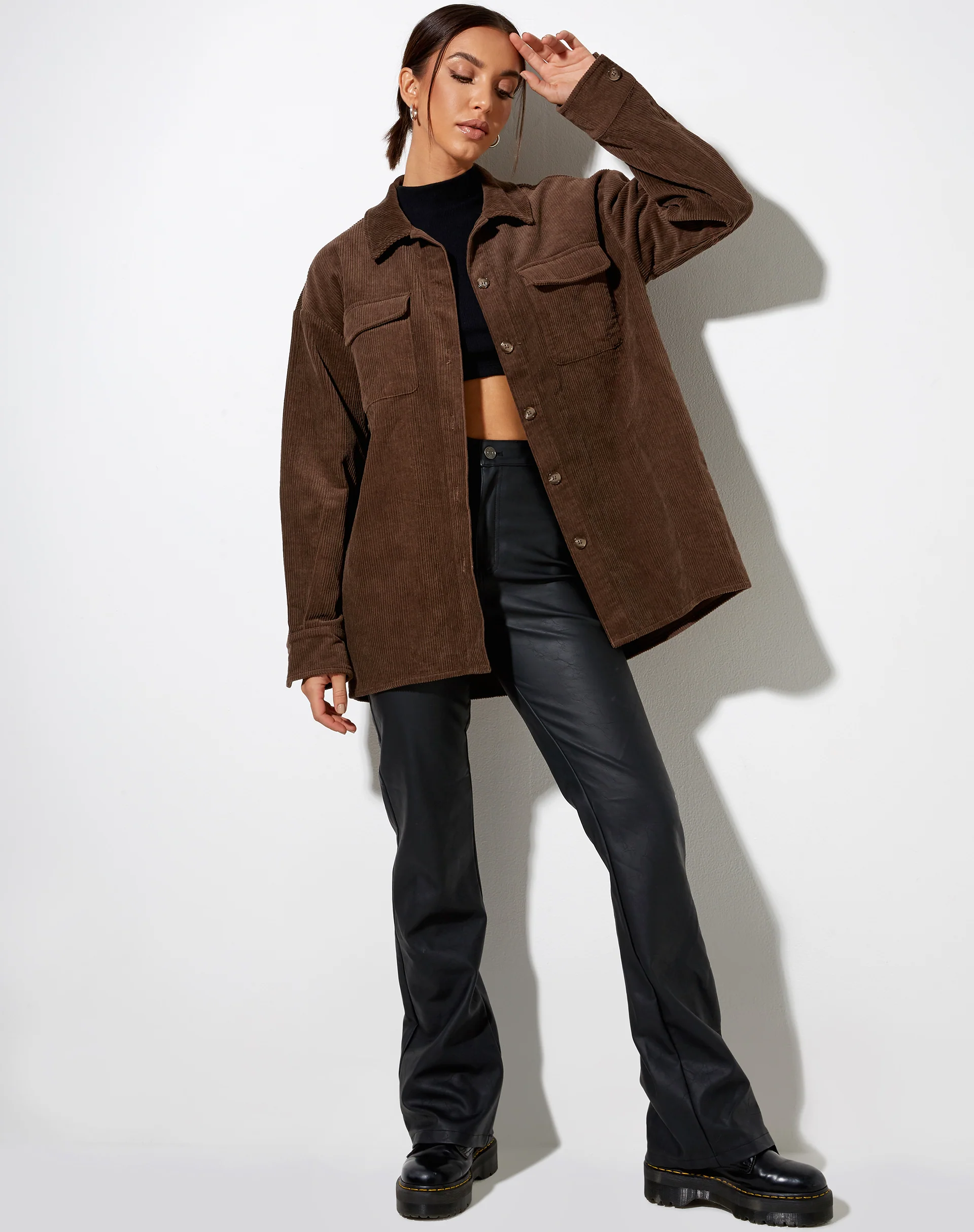 Marcy Shirt in Corduroy Brown - Image 6