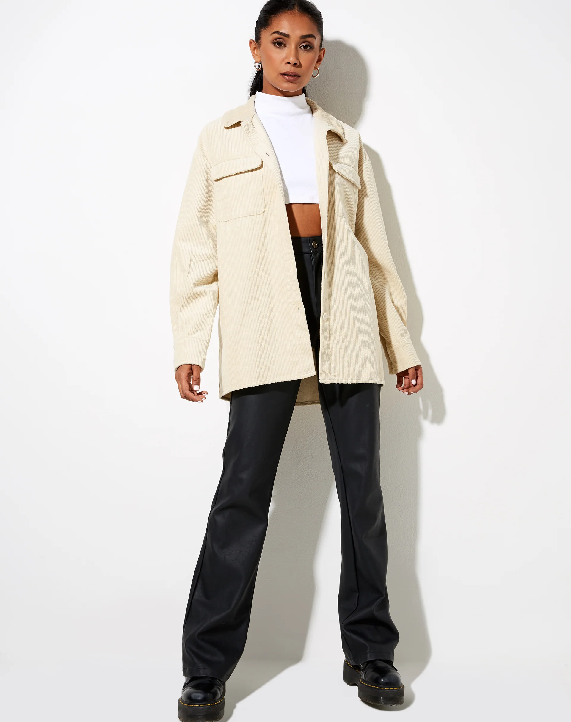 Marcy Shirt in Corduroy Tan - Image 5