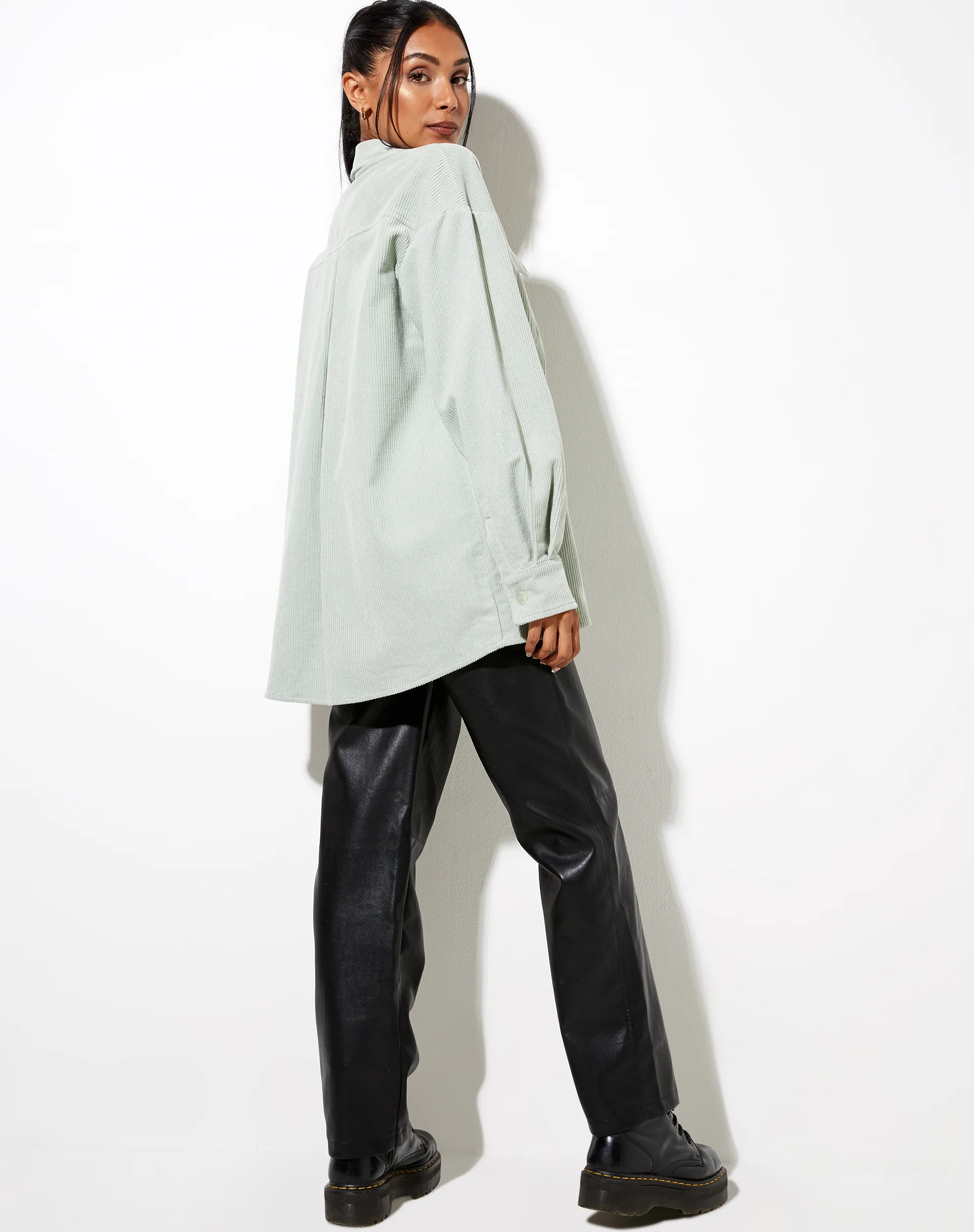 Marcy Shirt in Corduroy Washed Blue - Image 2