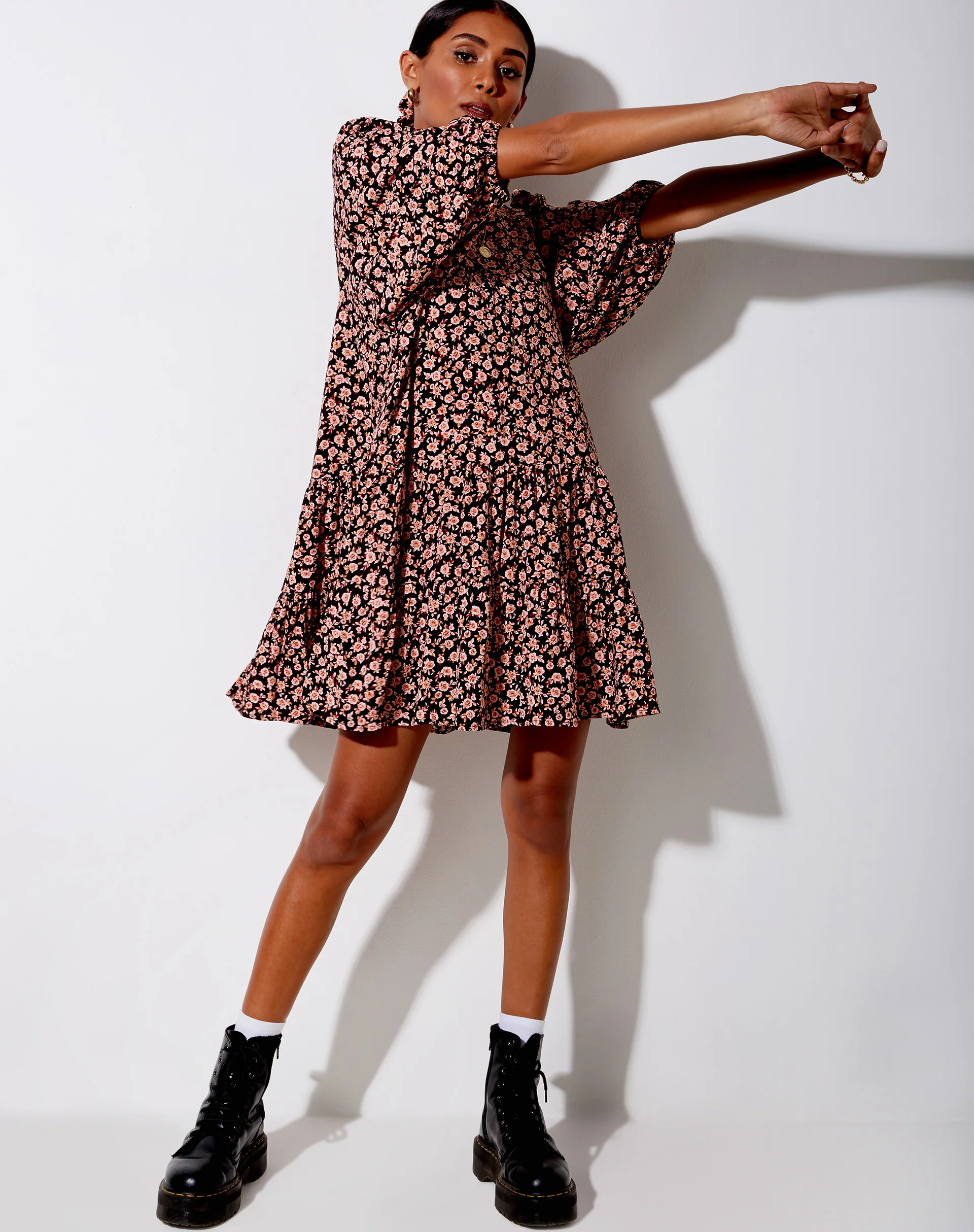 Mareta Tea Dress in Autumn Blossom - Image 3