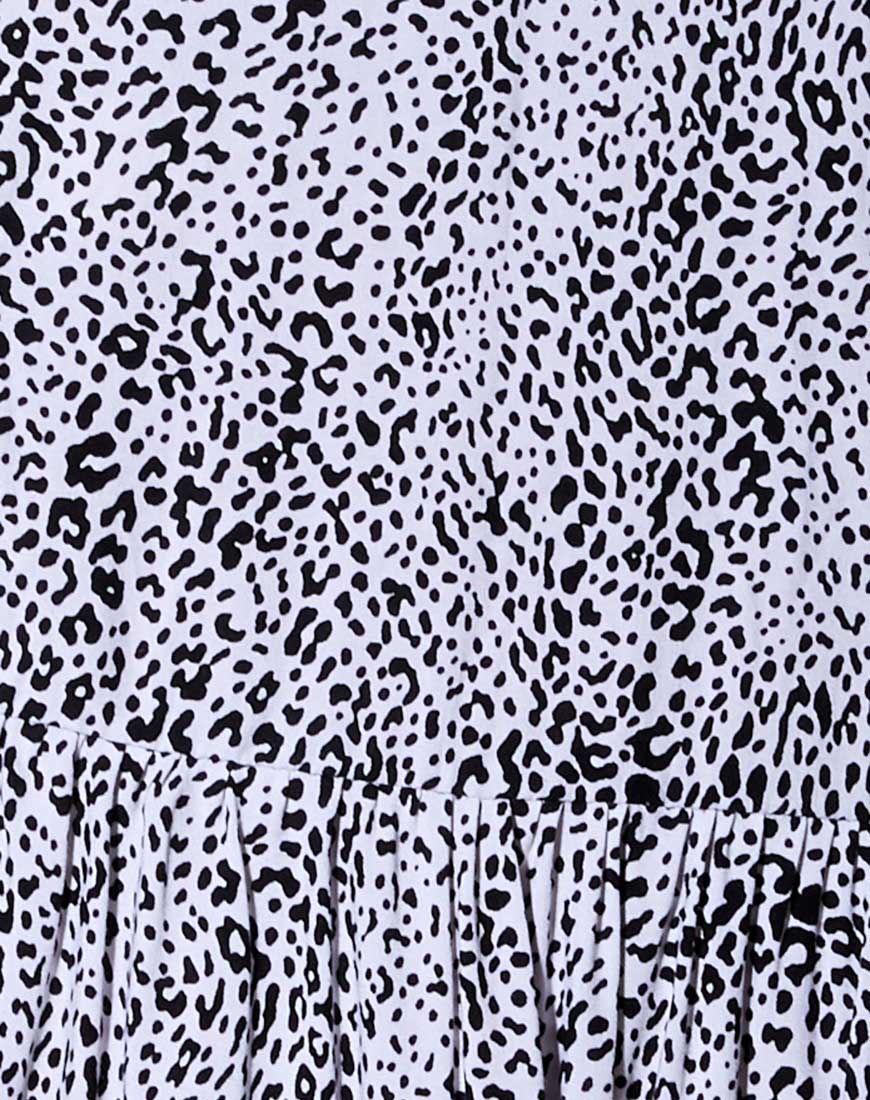 Mareta Tea Dress in Leo Spot Black and White - Image 5