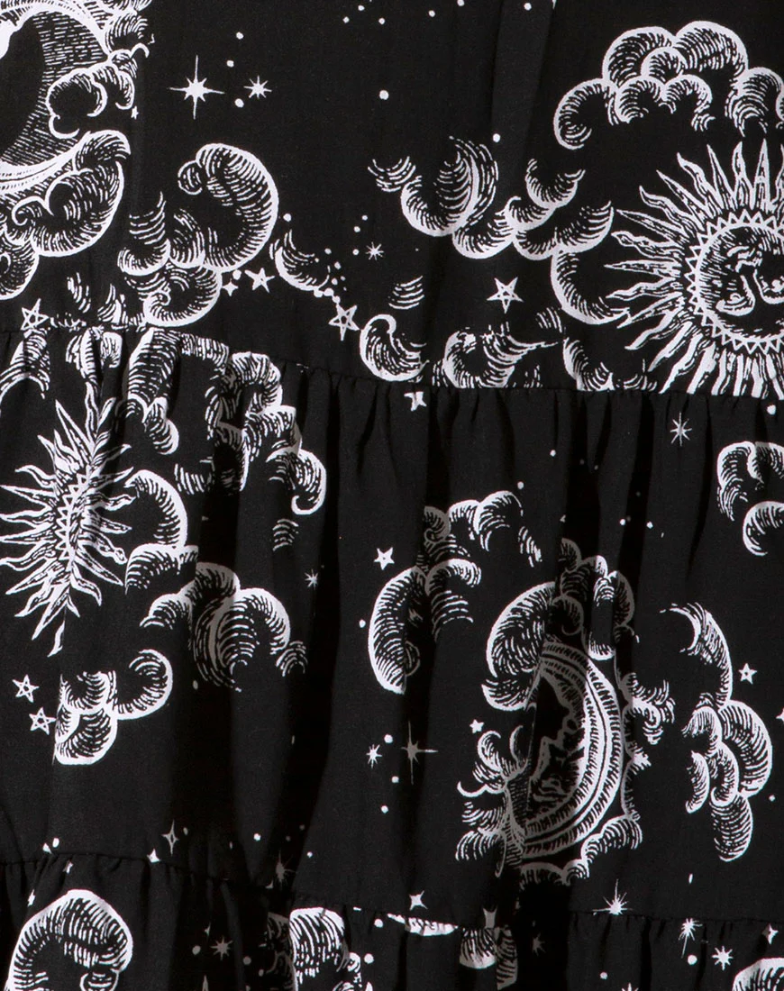 Mareta Tea Dress in Night Sky Black - Image 5