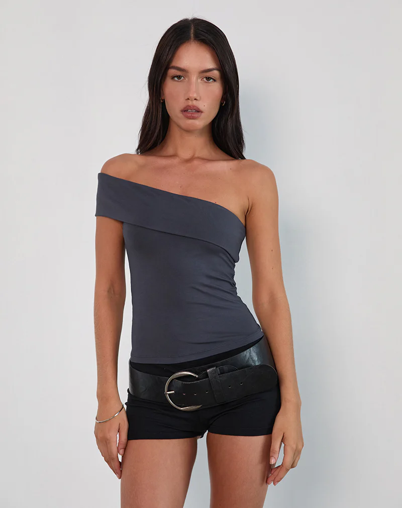 Marga One Shoulder Top in Ocean Storm - Image 4
