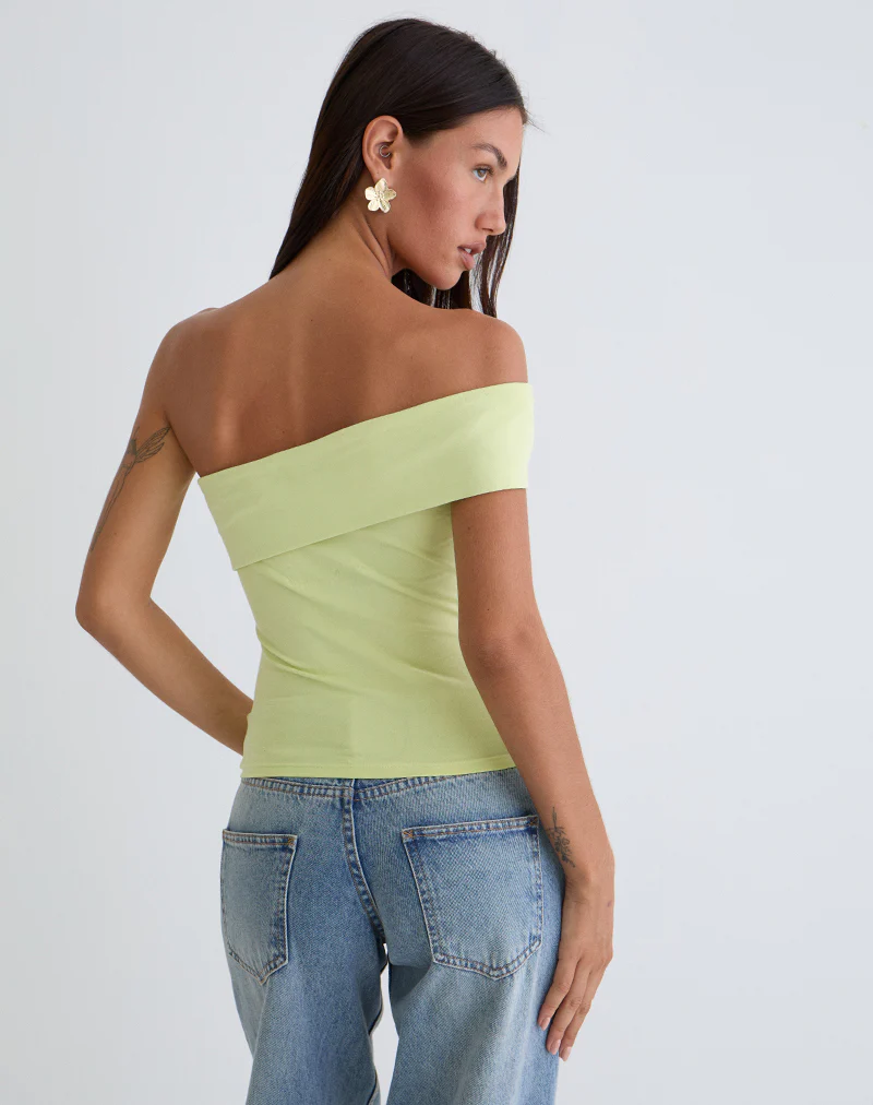 Marga One Shoulder Top in Pistachio - Image 2