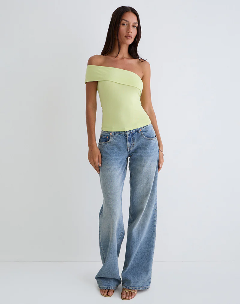 Marga One Shoulder Top in Pistachio - Image 4