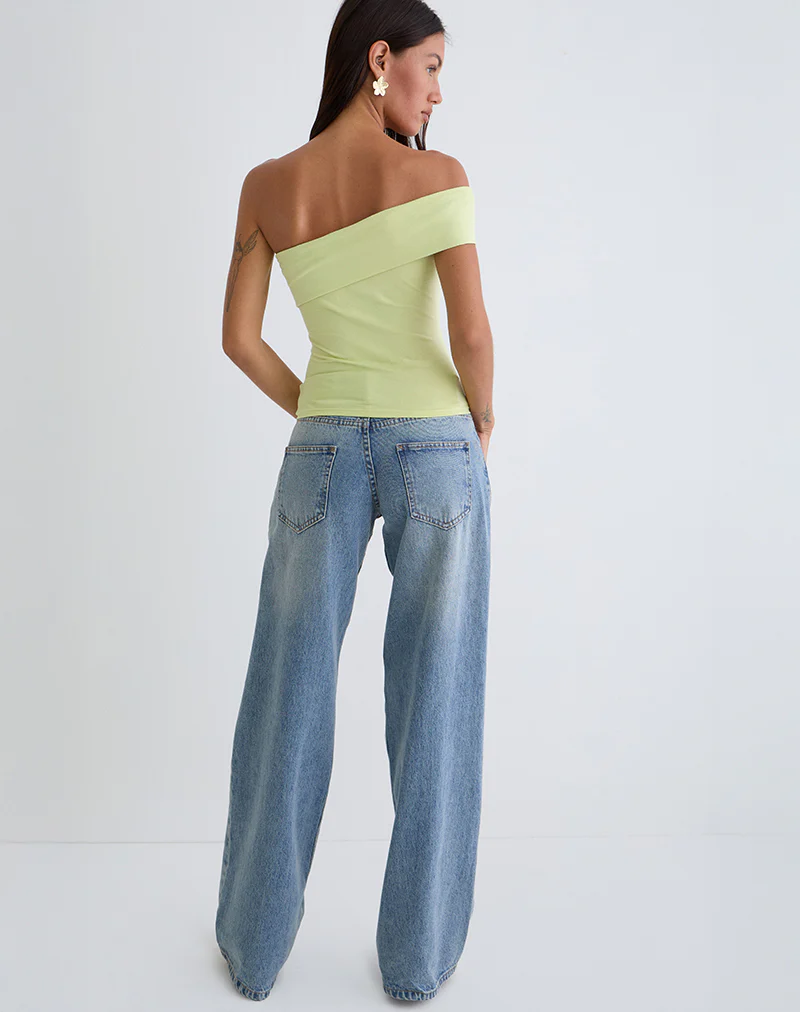 Marga One Shoulder Top in Pistachio - Image 5
