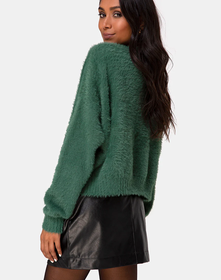 Margo Jumper in Knit Forest Green - Image 2