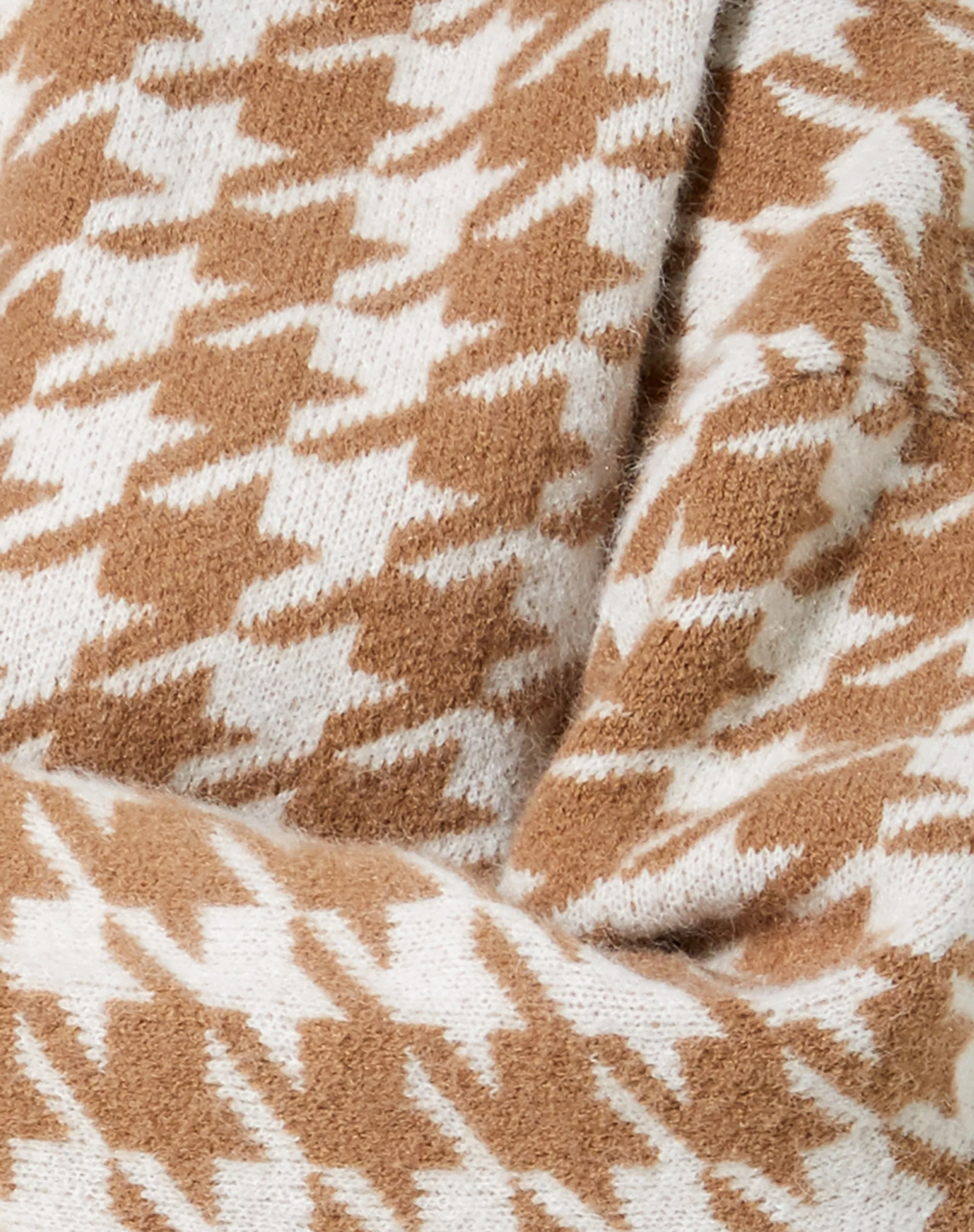 Margo Jumper in Knit Houndstooth Brown - Image 5