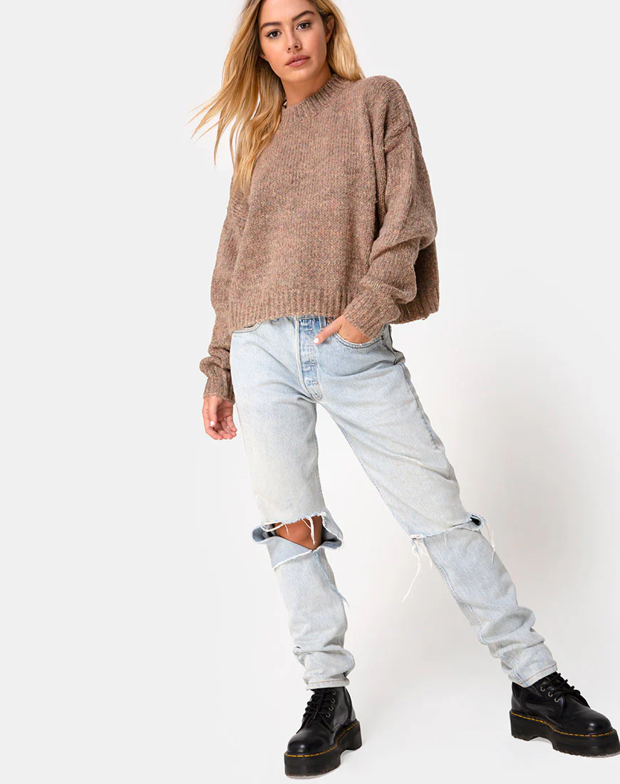 Margo Jumper in Knit Tan - Image 3