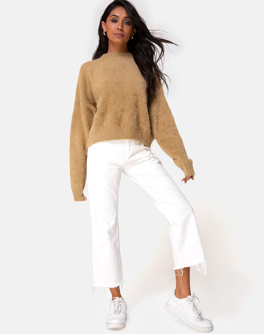 Margo Jumper in Knit Taupe - Image 3